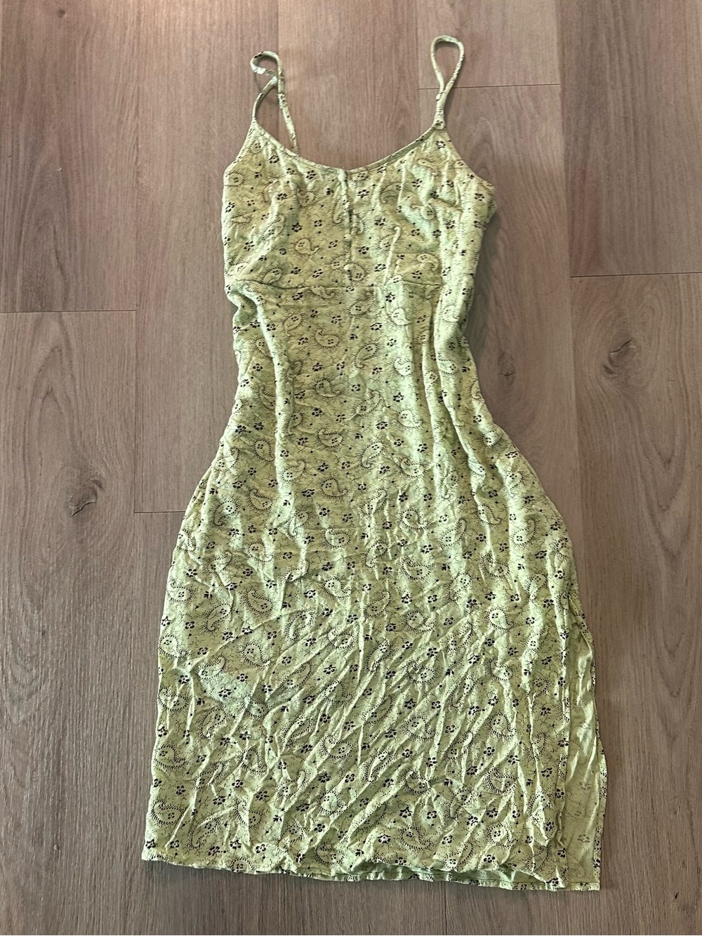 Green Paisley Slip Dress